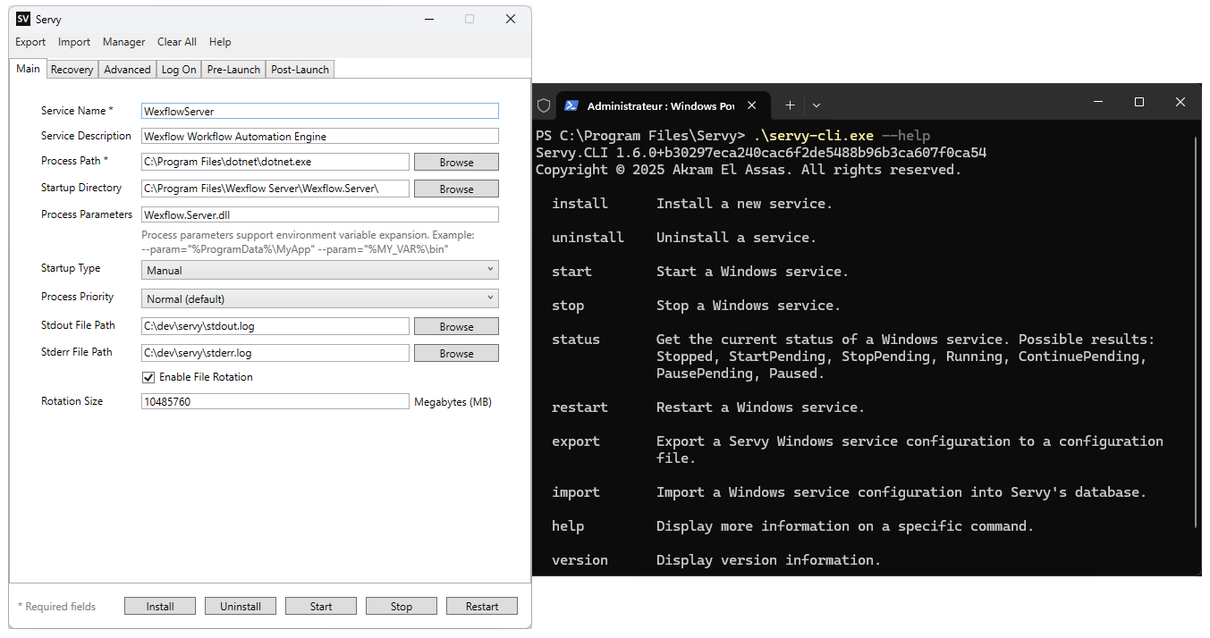 Servy Application Screenshot
